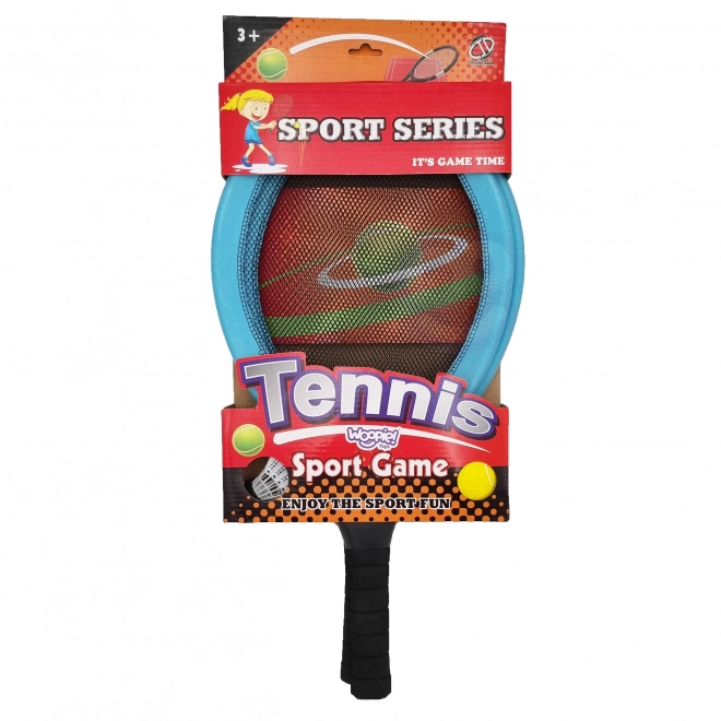 Grote rackets voor tennis en badminton voor kinderen met een bal