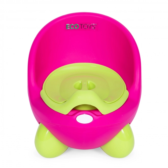 ECOTOYS roze-groene kinderpotje met antislipvoetjes