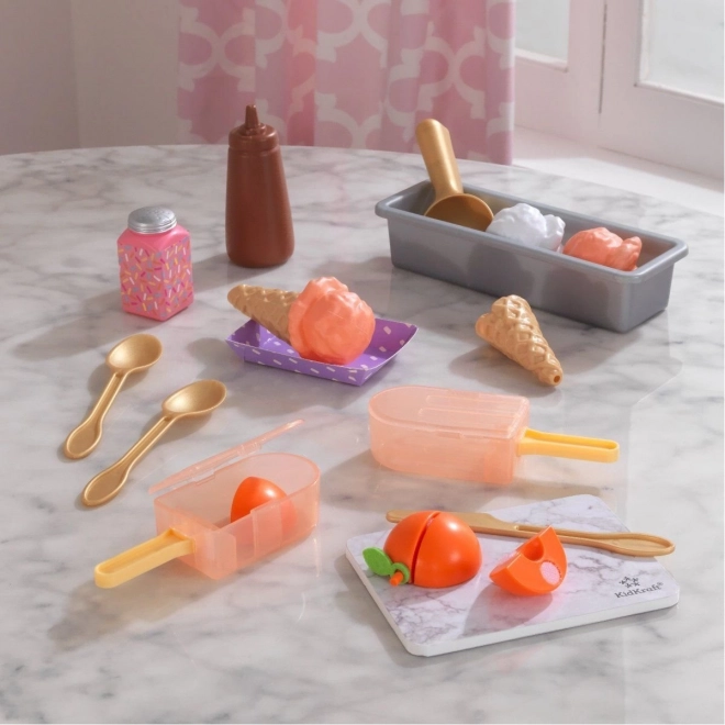 KidKraft Create & Cook peach popsicles – kids’ ice cream set (20 pieces)