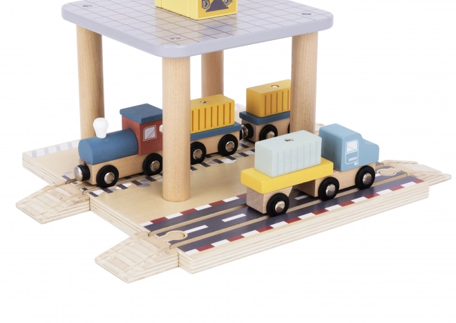 Tooky Toy Wooden Port Crane Set