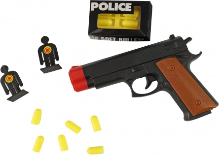 Pistolet de police avec cibles et munitions souples