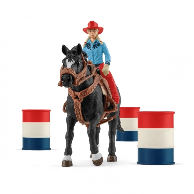 Set Farm World Koe Meisje en Race Rond het Vat