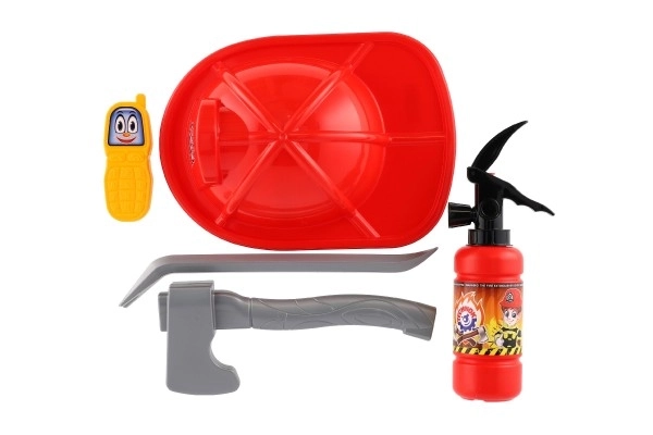 Brandweer set met helm en brandweeruitrusting