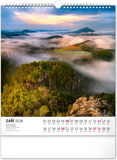 Wall Calendar Czech Republic 2026