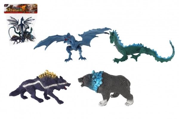 Set van 4 plastic fantasiedieren