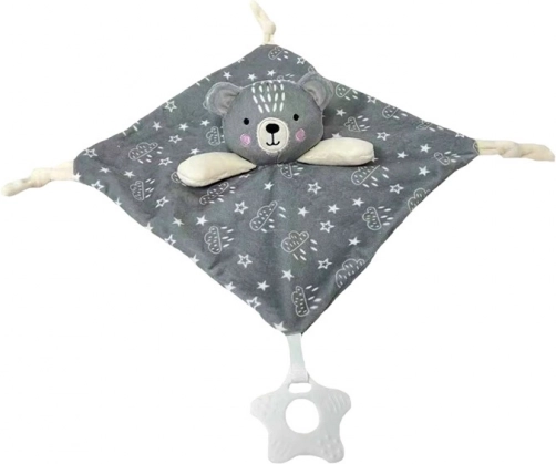 Schnuffeltuch Teddybär Miluš grau 25 × 25 cm