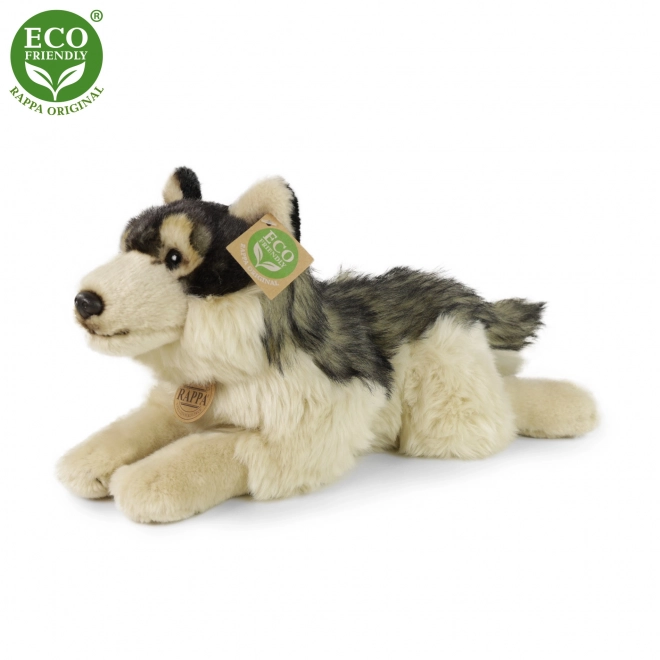 Pluchen wolf liggend 35 cm milieuvriendelijk