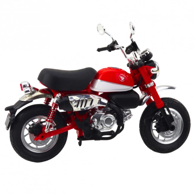 Retro metalen motorfiets rood 1:12