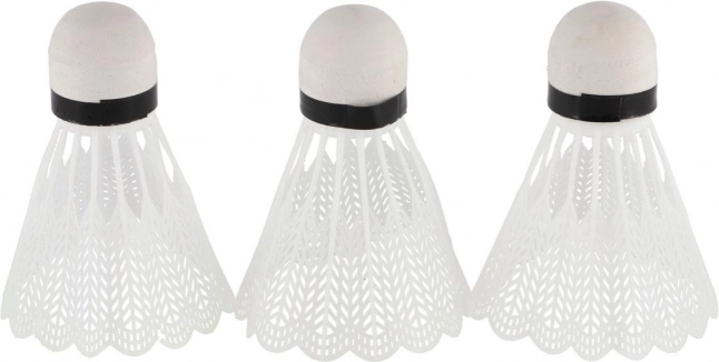 White Badminton Shuttlecocks 3 pcs Plastic