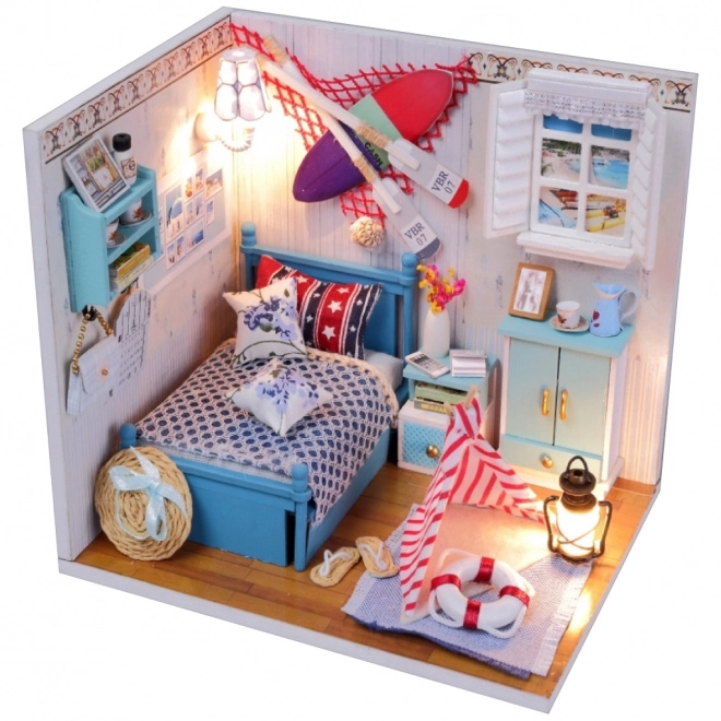 Negen miniatuurhuisjes Brandon's kamer