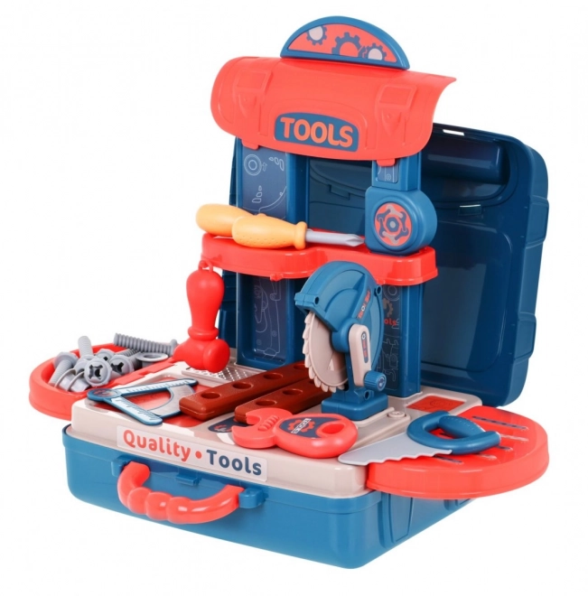 Werkplaats 3in1 koffer + tafel + gereedschap - 21 delen