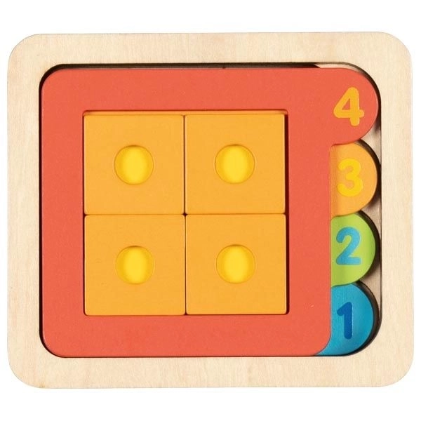 GOKI meerlagige puzzel met vormen en tellen