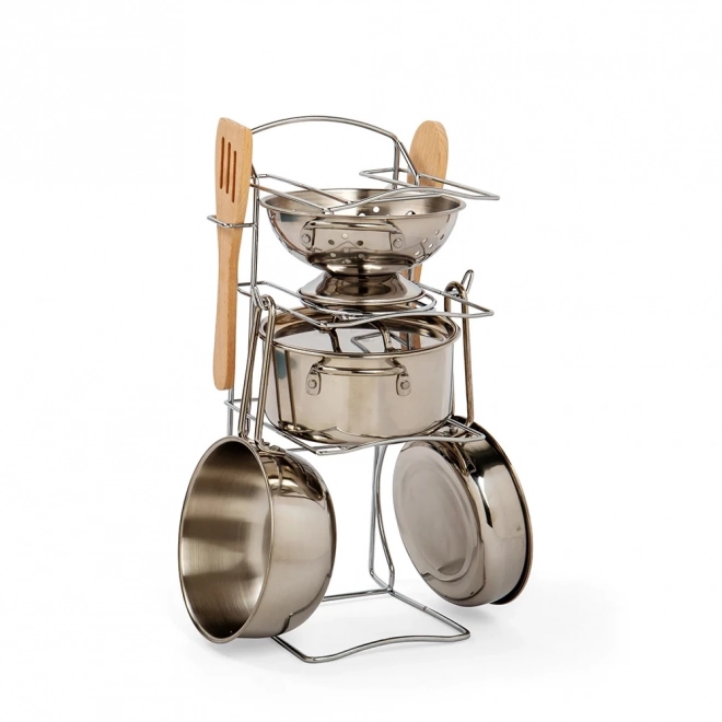 Children's Cookware Set on Stand Bigjigs Toys