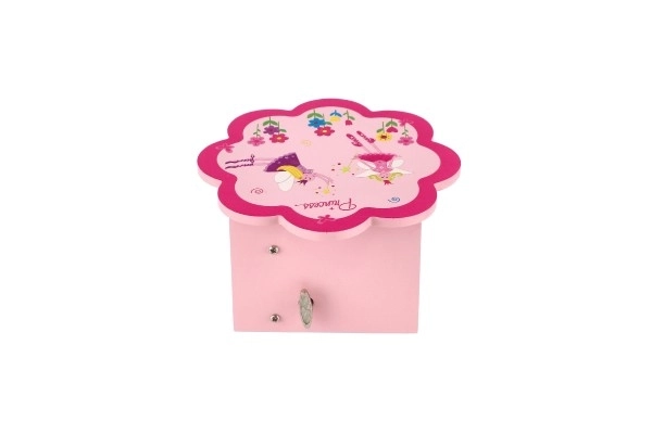 Sieradenkastje Princess hout muziek bloempot lade 14,5x8x14,5cm