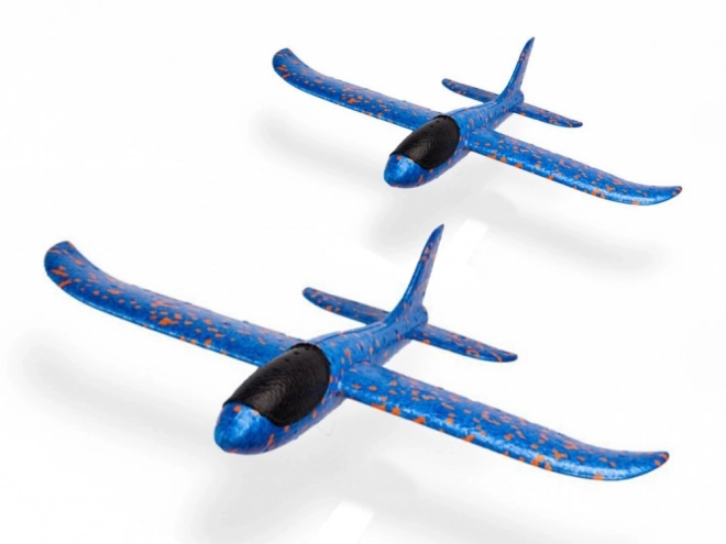 Blauw styropor vliegtuig voor acrobatiek 47cm