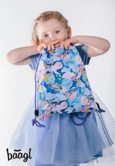 baagl preschool drawstring bag with star motif