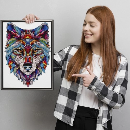 Houten puzzel Kruzzel Wolf