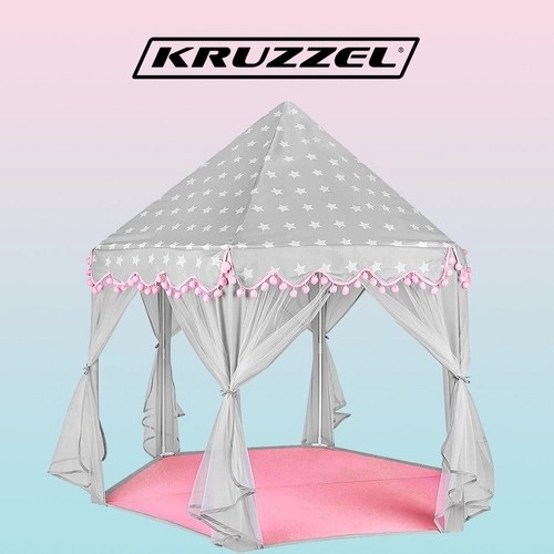 Kinder grijs-roze tent Kruzzel 23476