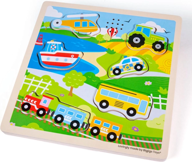 Wooden Sound Puzzle - Transport Vehicles