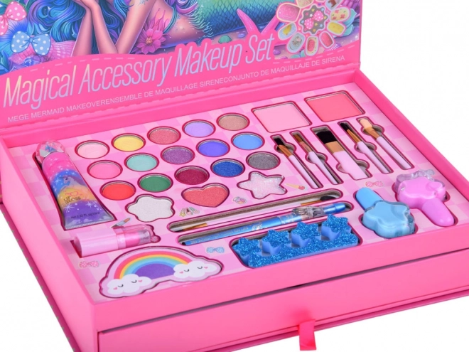 Big Beauty Set Mermaid Eye Shadows Polishes Hair Clips Ties
