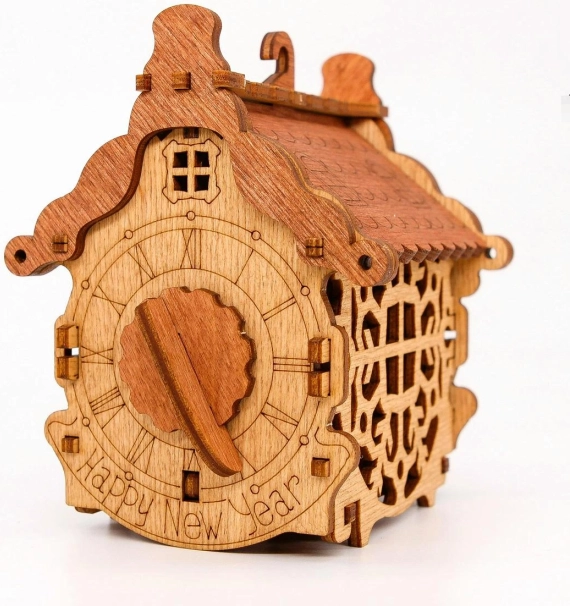 hölzerne Puzzle-Geschenkbox Glückliches Neues Jahr