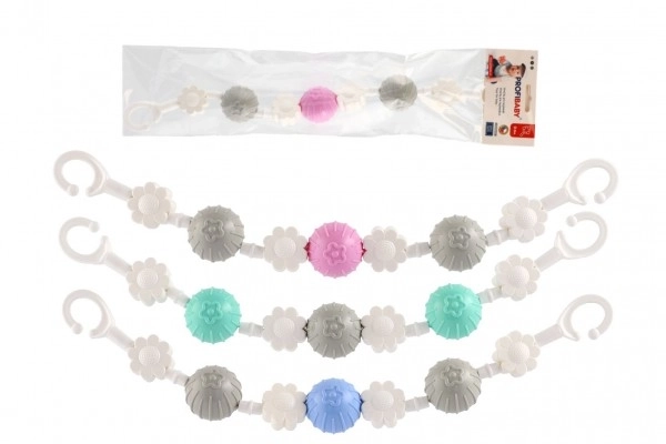 Gekleurde ketting met ballen voor kinderwagen 41 cm