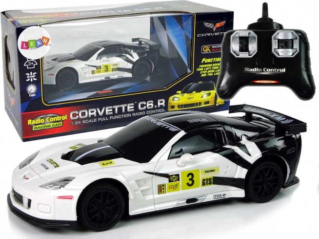 Sports Racing Car R/C 1:24 Corvette C6.R White with Lights