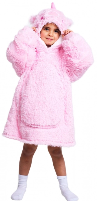 Cozy Noxxiez CH305 Eenhoorn - verwarmde TV deken met capuchon voor kinderen 3 - 6 jaar