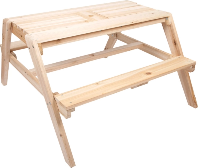 Kindertisch aus Holz 2 in 1 mit Wannen