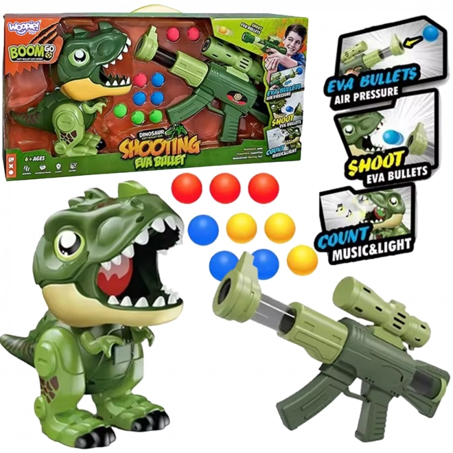Interaktive Pistole mit Schaumstoffkugeln und Dino-Shooter