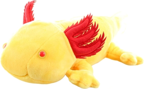 Plush axolotl yellow 30 cm eco-friendly