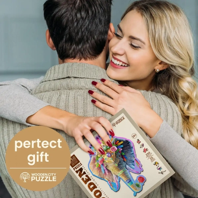 Houten puzzel Elegante olifant van WOODEN CITY, 250 stukjes