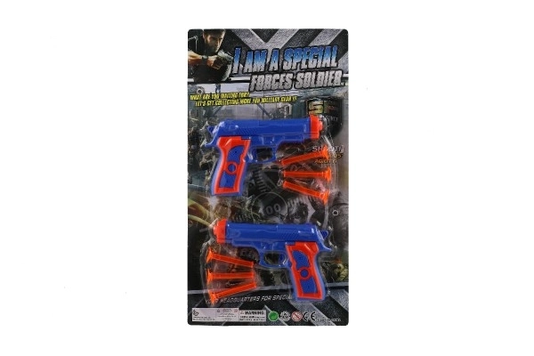 Twee pistolen met zuignapkogels - 15 cm