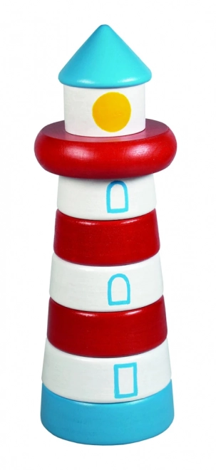 Pyramide empilable en bois phare DETOA