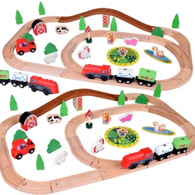 Houten Treinset Boerderij voor Kinderen