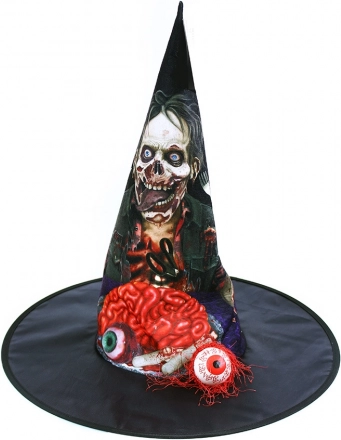 Halloweenhoed met brein en oog