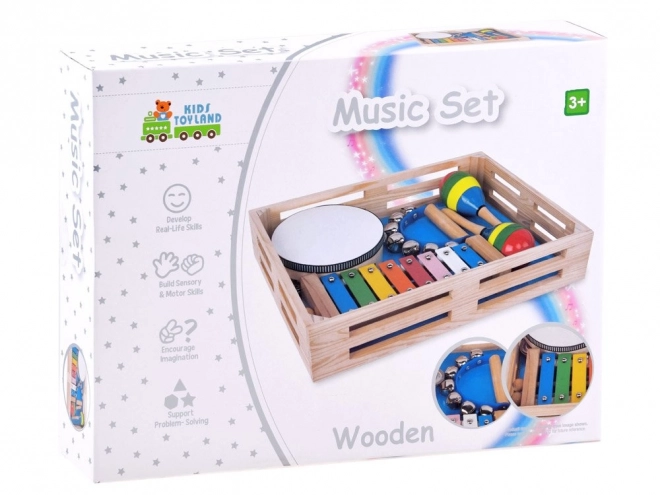 Houten muziekinstrumentenset voor kinderen