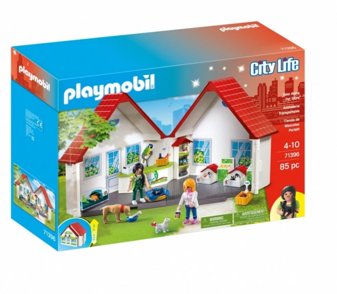 Set figuren City Life draagbare dierenwinkel
