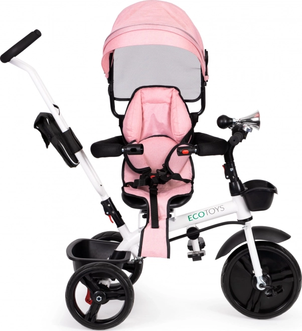 Kinderdrietrike met 360° draaibare zit roze ECOTOYS