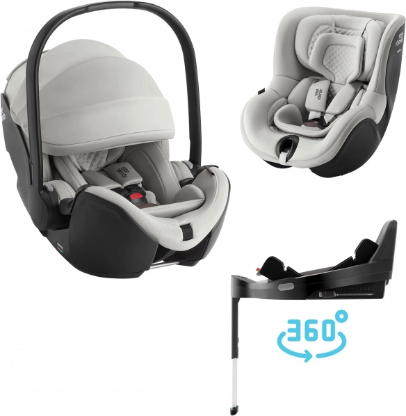 Siège auto Britax Römer Baby-Safe Pro Lux avec base Vario Base 5Z et Dualfix 5Z, coloris Linen Grey