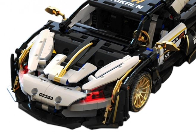 Bouwpakket sportauto zwart-wit 1242 stuks