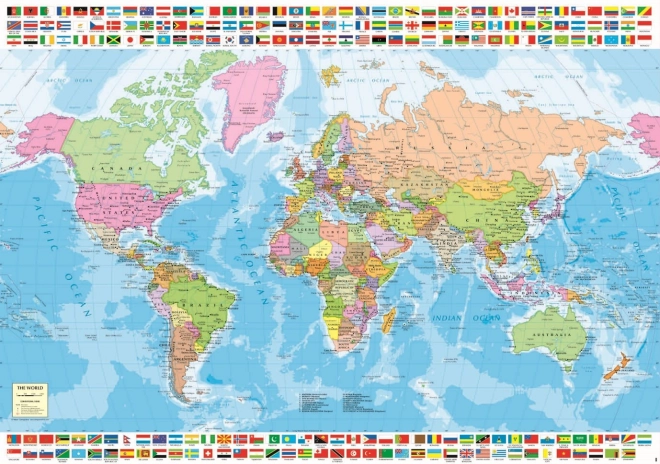Educa puzzel – politieke wereldkaart, 1500 stukjes