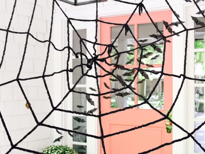 Kunstmatige zwarte spinnenweb voor Halloween