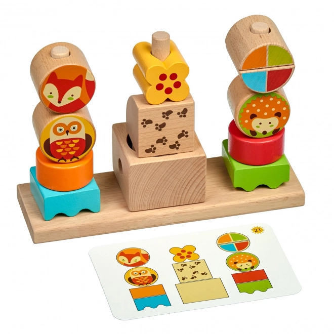 Lucy & Leo Dag en Nacht - houten puzzel met patronen