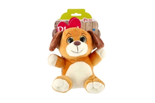 Pluche dier groot ogen 18 cm op kaart