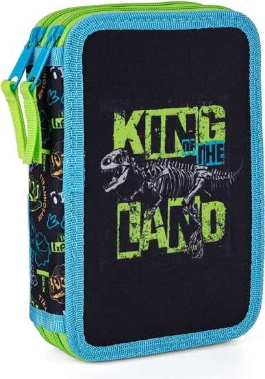 Two-tier Premium school pencil case Dinosaur