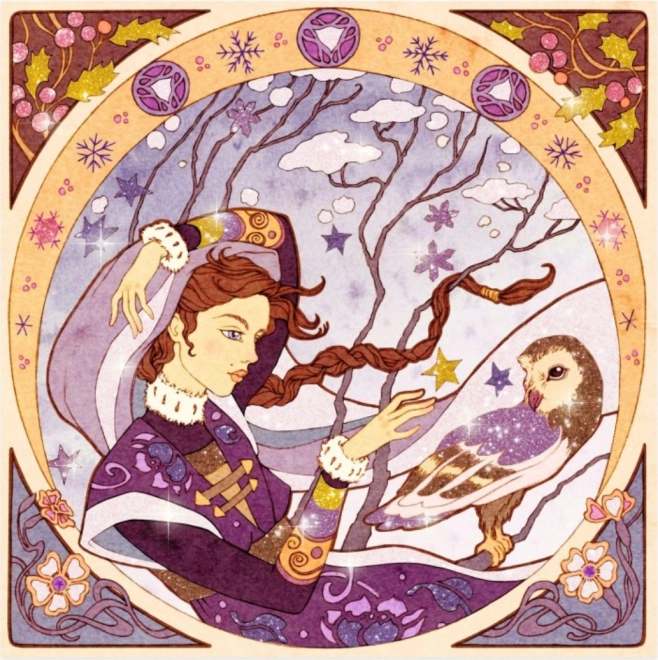 Glitter Sand Art - Illustrations Inspired by Alphonse Mucha