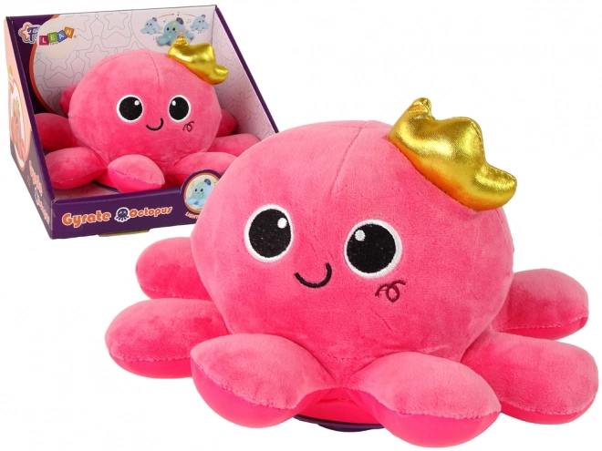 Roze pluche octopus speelgoed met verlichting en geluiden
