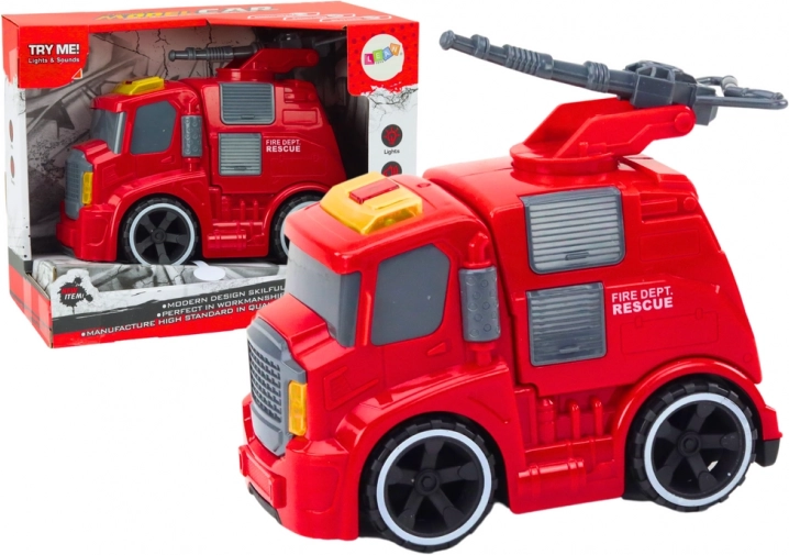 Brandweerkanon Truck Geluiden Lichten Aandrijving Rood