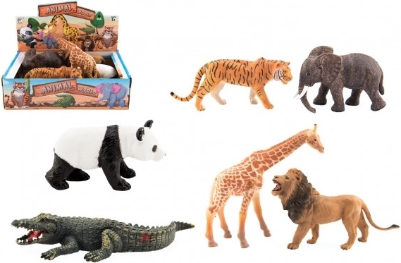 Set van 6 safari-dieren van plastic (11–17 cm)
